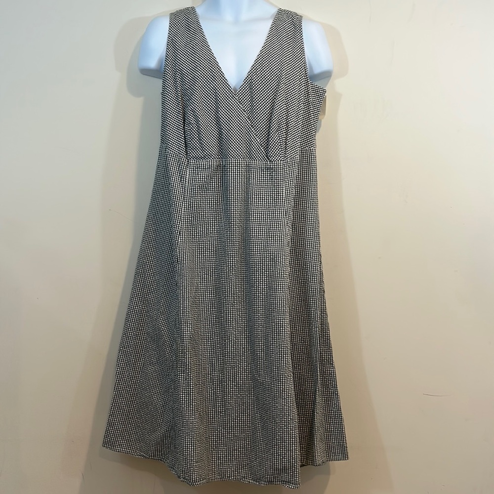 Liz Claiborne Sleeveless Black & White Gingham Dress  Sz 18